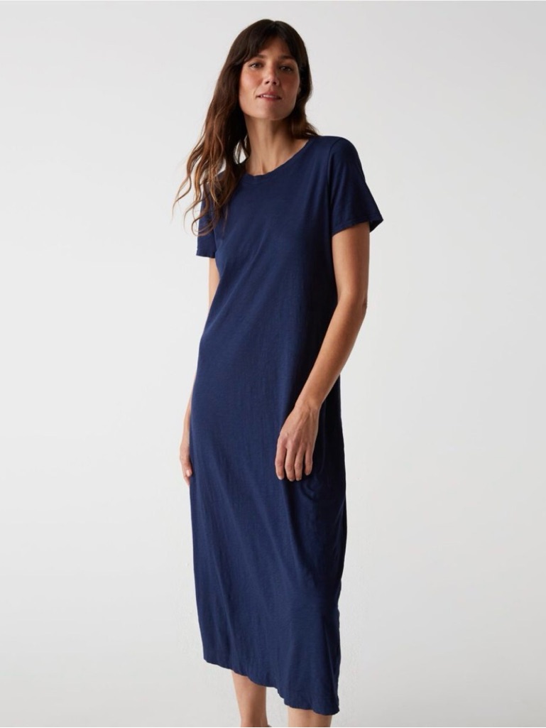 Michael Stars Navy Supima Cotton Alanis Midi Dress